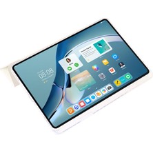 Digital Computer Home Huawei Matepad Pro 11(2022) Kılıf Üç Katlı Stand Tablet Deri Kılıf-Beyaz (Yurt Dışından)