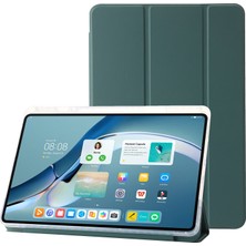 Digital Computer Home Huawei Matepad Pro 11(2022) Kılıf Üç Katlı Standlı Tablet Deri Kapak-Siyahımsı Yeşil (Yurt Dışından)