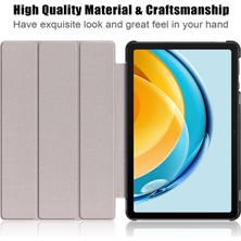 Digital Computer Home Huawei Matepad Se Için 10.4 Inç Pu Deri Tablet Kılıfı Üç Katlı Stand Anti-Damla Tablet Kapağı-Gül Altın (Yurt Dışından)