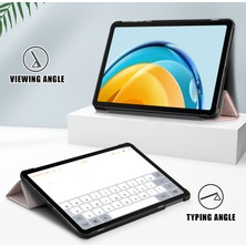 Digital Computer Home Huawei Matepad Se Için 10.4 Inç Pu Deri Tablet Kılıfı Üç Katlı Stand Anti-Damla Tablet Kapağı-Gül Altın (Yurt Dışından)