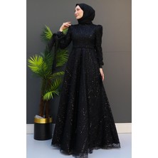 Giza Store Selver Tesettür Abiye Mavi