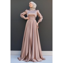 Giza Store Beli Pileli Saten Abiye Saks