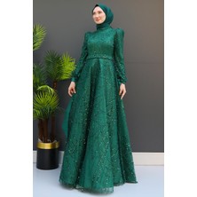 Giza Store Selver Tesettür Abiye Mavi