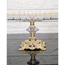 Paşabahçe Elegance Çizgili Gold Döküm Ayaklı Sunum Kayık Dikdörtgen Tabak & Servis Tabağı 27CM