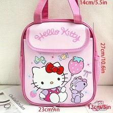 Syujsksq Sanrio Yalıtımlı Öğle Yemeği Çantası Hello Kitty Kuromi Cinnamoroll Baskılı Kanvas Öğle Yemeği Çantası Yeniden Kullanılabilir Fermuar Kapatma Tote Çanta Çocuklar Hediye (Yurt Dışından)