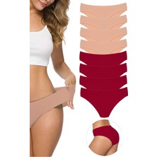 Çankaya Giyim 8 Adet Kadın Dikişsiz Lazer Kesim Esnek İz Yapmayan Külot S6