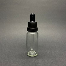 Ziylan Ambalaj 20 ml, Şeffaf Cam Şişe, 24 Adet, Cam Damlalıklı, Ecza Şişesi, Propolis Şişesi, Siyah Kapak Siyah Emzik
