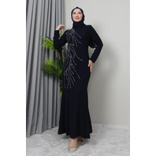 Giza Store Hiranur Tesettür Elbise Lacivert
