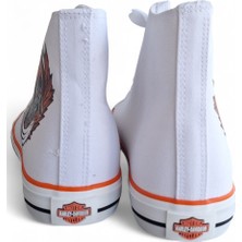 Harley Davıdson Pıstburghh Unisex Kadın /erkek Beyaz Bağcıklı Sneaker  Eu 43 / Usa 10 / Uk 9