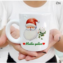 Yeni Yıl Beyaz Gül Renkli Tasarımlar ve Dekoratif Kişiye Özel Kupa Bardaklar