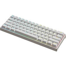 Leaven K620 Type-C Kablolu Sarı Switch Klavye LED Rgb 61 Tuşlu Rgb Mekanik Oyuncu Işıklı Klavye Ergonomik Tasarım Bilgisayar Pc Için Gaming Keyboard Beyaz Renk