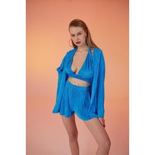 Markano Comfy Oversize Gömlek Mavi