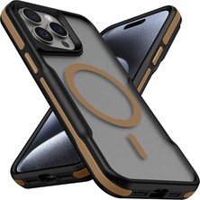 ZORE Apple iPhone 14 Pro Max Uyumlu Magsafe Şarj Özellikli Renkli Kenar Airbag Şeritli Lamer Kapak-Titanyu