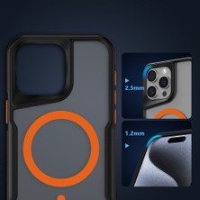 ZORE Apple iPhone 14 Pro Max Uyumlu Magsafe Şarj Özellikli Renkli Kenar Airbag Şeritli Lamer Kapak-Titanyu
