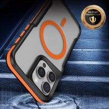 Farma Teknoloji iPhone 16 Pro Uyumlu Magsafe Şarj Özellikli Renkli Kenar Airbag Şeritli Lamer Kapak-Siyah