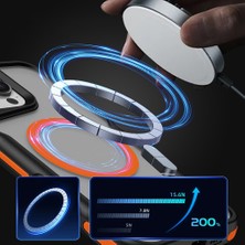 Farma Teknoloji iPhone 16 Pro Uyumlu Magsafe Şarj Özellikli Renkli Kenar Airbag Şeritli Lamer Kapak-Siyah