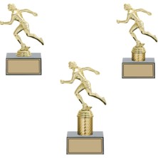 Odak Kişiye Özel Atletizm Kadın Figürlü Kupa Takımı-Ödül Kupası-Turnuva Kupası-Kupa Seti 3'lü Takım