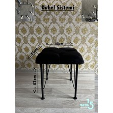 Yirmi15 Siyah Puf Metal Ayaklı Puf Novoluxpuf Bench & Puf