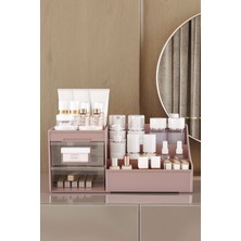 Tekno Trust Makyaj - Takı - Kozmetik - Parfüm - Krem - Serum - Düzenleyici Organizer - Şeffaf Çekmeceli - XL