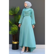 Giza Store Kuyruklu Degaje Elbise Mint