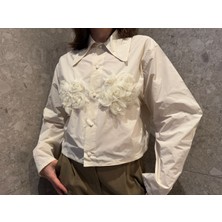 Çiçek Işlemeli Paraşüt Cutout Gömlek (Premium Özel Tasarım)