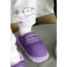 Peluche Purple Parachute Child Slipper Çocuk Günlük Ev Pandufu Par-Cmr Mor