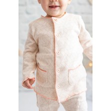 Kids Little Store Pembe Ekru  Pamuk Hırka Pantolon Takım (3-24 Ay)