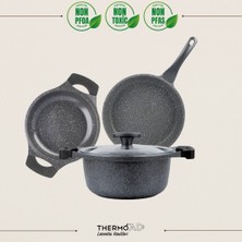 Thermoad | 4 Parça Mini Set | Graneu Serisi | 20 cm | Gri