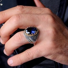 Senin Silver Kılıç Modelli Mikro Taş Işlemeli 925 Ayar Erkek Gümüş Yüzük