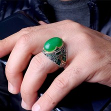 Senin Silver Mineli Mikro Taş Işlemeli 925 Ayar Erkek Gümüş Yüzük