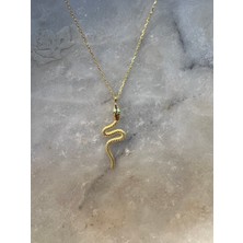 Blow Accessories 925 Ayar Gümüş Altın Kaplama Yılan Kolye