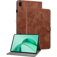 Digital Computer Home Honor Pad X8A Kılıfları Için Tiger Imprint Çizilmez Pu Deri Tablet Kapağı-Kahverengi (Yurt Dışından)