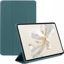 Digital Computer Home Honor Pad 9 Kılıf Çizilmez Pu+Silikon Üçe Katlanmış Stand Tablet Kapağı-Siyahımsı Yeşil (Yurt Dışından)