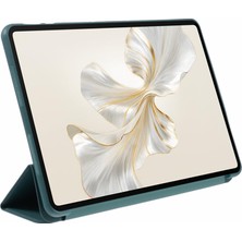 Digital Computer Home Honor Pad 9 Kılıf Çizilmez Pu+Silikon Üçe Katlanmış Stand Tablet Kapağı-Siyahımsı Yeşil (Yurt Dışından)