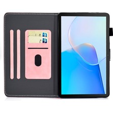 Digital Computer Home Huawei Matepad Se Için 10.4 Inç Darbeye Dayanıklı Kılıf Sığır Derisi Doku Pu Deri Tablet Kapak ile Kart Tutucu-Gül Altın (Yurt Dışından)