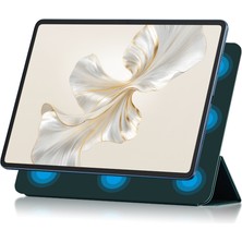 Digital Computer Home Honor Pad 9 Pro Tablet Kılıfı Için Manyetik Üç Katlı Stand Pu Deri + Tpu Kapak-Siyahımsı Yeşil (Yurt Dışından)