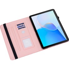 Digital Computer Home Honor Pad 8 Kılıf Için Pu Deri Ağaç Geyik Desenli Tablet Kapağı Kart Yuvalı-Gül Altın (Yurt Dışından)