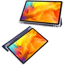 Digital Computer Home Huawei Matepad Se Için 10.4-Inç Kılıf Üç Katlı Stand Tablet Pu Deri Kapak ile Kalem Yuvası-Koyu Mavi (Yurt Dışından)