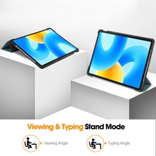 Digital Computer Home Huawei Matepad 11.5 Için Üç Katlı Stand Tablet Kılıfı Otomatik Uyandırma/uyku Tablet Deri Kapak-Siyahımsı Yeşil (Yurt Dışından)