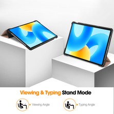 Digital Computer Home Huawei Matepad 11.5 Için Üç Katlı Stand Tablet Kılıfı Otomatik Uyandırma/uyku Tablet Deri Kapak-Gül Altın (Yurt Dışından)