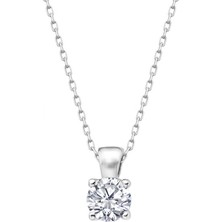 Altın Sepeti Gümüş Tektaşlı Mini Kolye