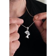 TMT Silver Antik Mısır Kleopatra Nefertiti Küçük Gümüş Kolye
