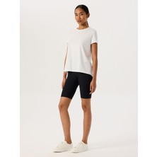 Kısa Biker Tayt - Siyah