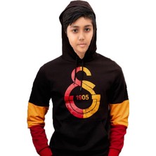 Galatasaray Lisanslı Büyük Armalı Çocuk Siyah Sweatshirt Aslan Ahşap Kutulu