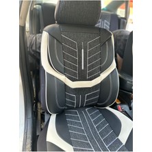 Opel Combo Araca Uygun Oto Koltuk Kılıfı Üniversal Keten ve Suni Deri Cepli Oto Koltuk Kılıf