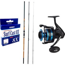 Yek Outdoor Yekoutdoor Profesyonel Olta Seti Okuma Salina Surf 420CM 3 Parça Surf Kamışı&okuma Azores ZXP-6000 6+1 Bb Olta Makinesi