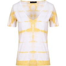 V Yaka Basic T-Shırt -Batik