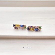 Renkli Taşlı Halka Küpe