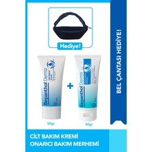 Bepanthol Derma Cilt Bakım Kremi 50 gr + Onarıcı Bakım Merhemi 50 gr + Bel Çantası Hediye