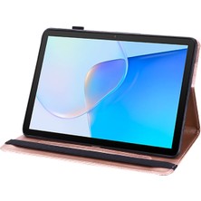 Digital Computer Home Honor Pad X9 Kılıf Çiçek Desenli Pu Deri Folyo Standı Kart Yuvalı Tablet Kapağı-Gül Altın (Yurt Dışından)